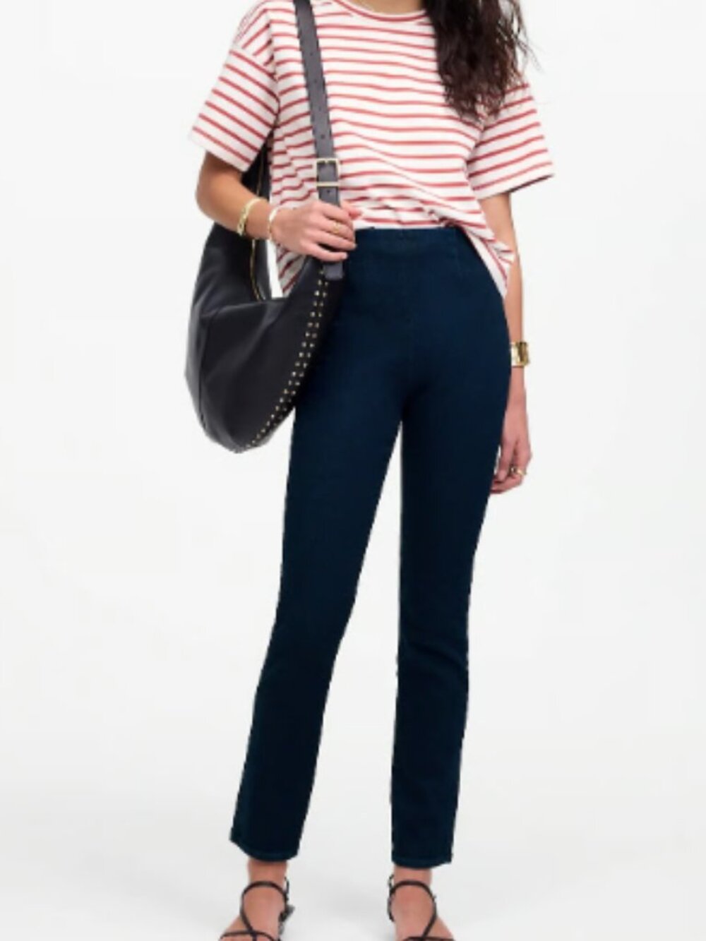 MADEWELL SLIM CROP PANT ANKLE SLIT ZIP BACK RINSE DARK JEANS LEGGING NWT $128 2